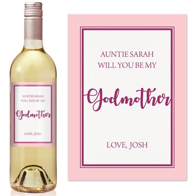 Pink Be My Godmother Wine Label