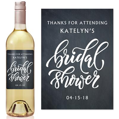 Plain Chalk Bridal Shower Wine Label
