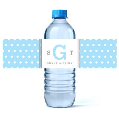 Polka Dot Monogram Water Bottle Labels
