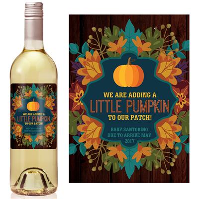 Pumpkin Pregnancy Wine Label