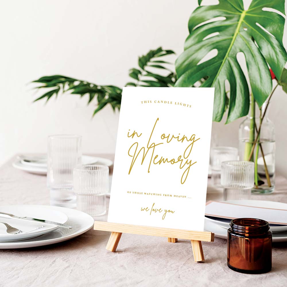 Simple Loving Memory Wedding Table Sign