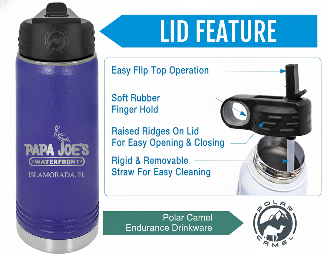 32 oz Water Bottle - Customizable Bottle with Flip Lid