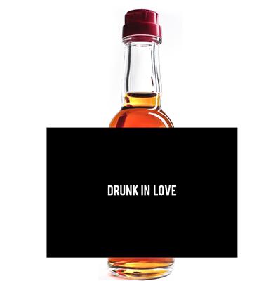 White Drunk In Love Mini Liquor Label