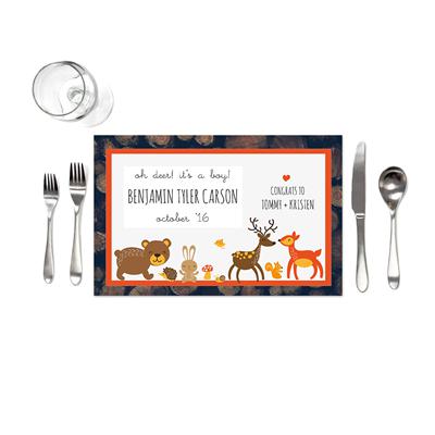 Woodland Creatures Baby Shower Placemats