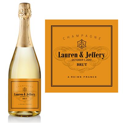 Yellow Wedding Champagne Label – iCustomLabel