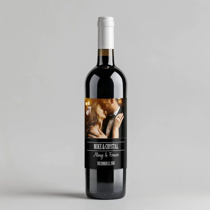 Always And Forever Wedding Wine Label - iCustomLabel