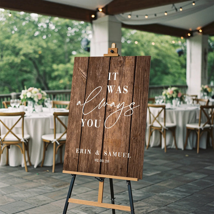 Always You Wedding Welcome Wood Sign - iCustomLabel