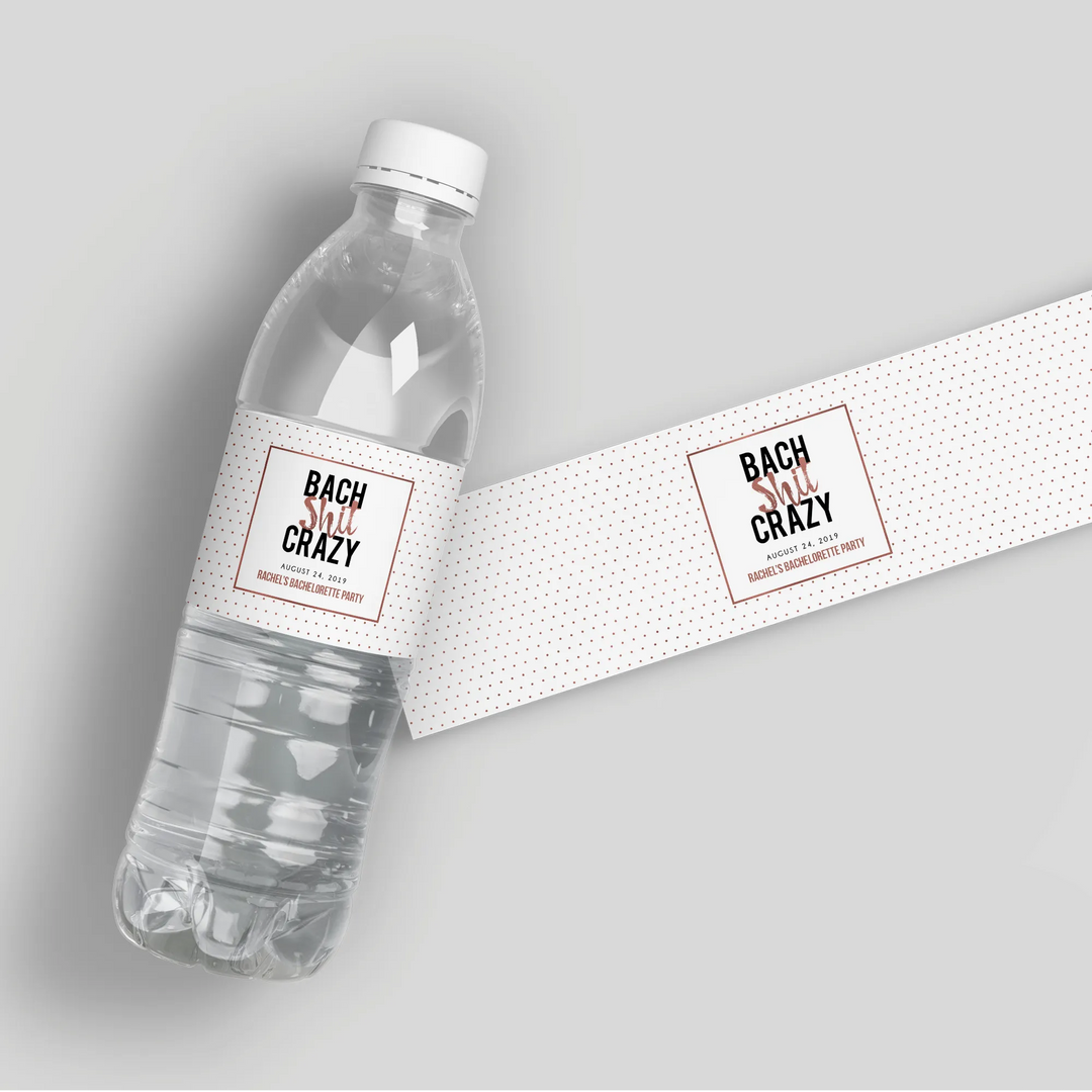 Bach Shit Crazy Water Bottle Labels - iCustomLabel