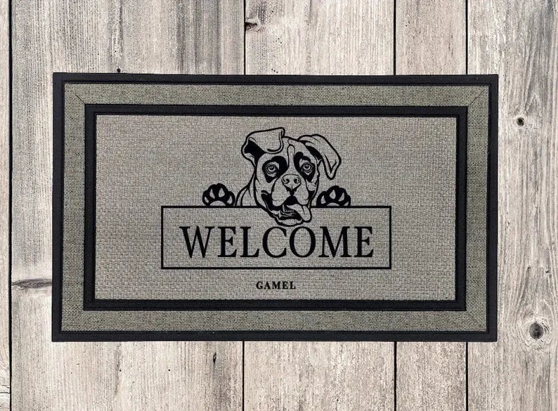Boxer Dog Welcome Mat - iCustomLabel