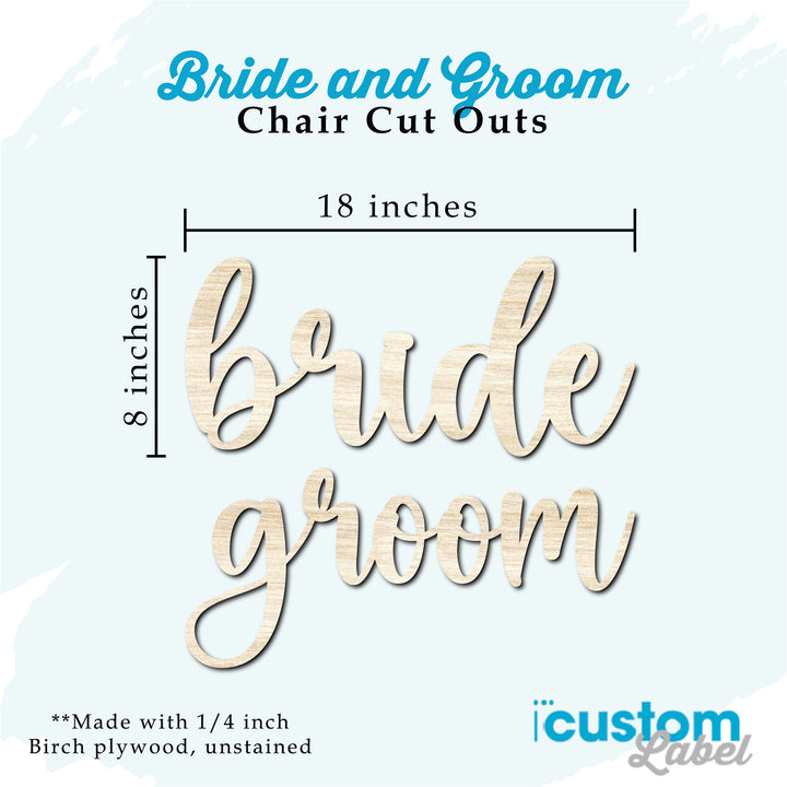 Bride and Groom Chair Signs - iCustomLabel