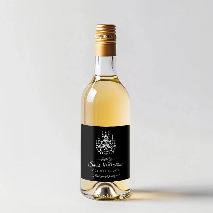 Chandelier Wedding Mini Wine Label - iCustomLabel