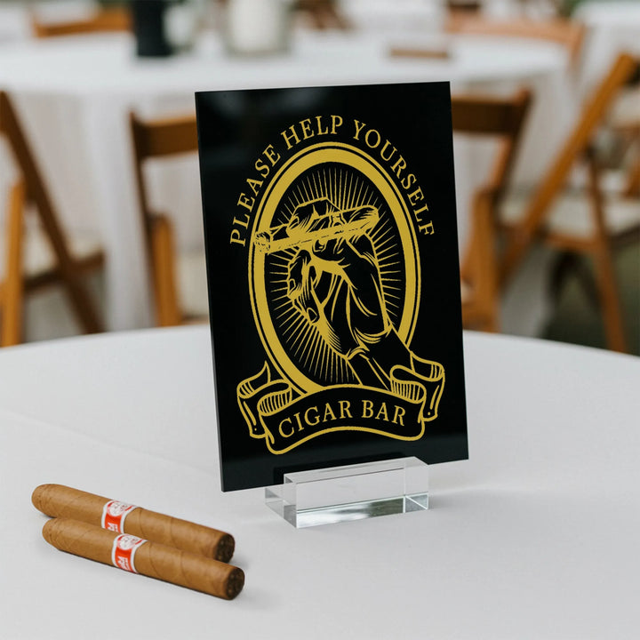 Cigar Bar Wedding Table Sign - iCustomLabel