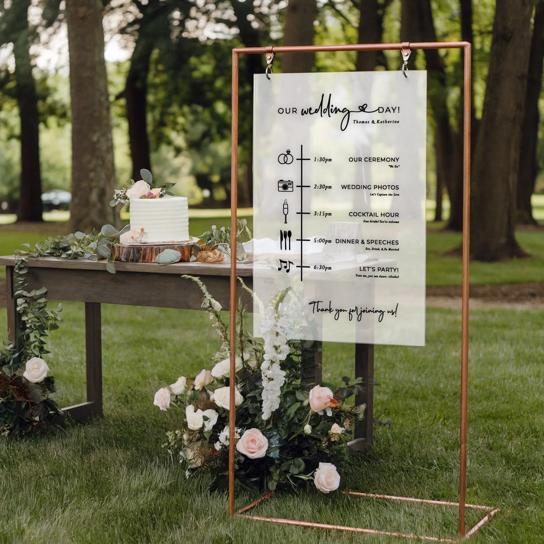 Day of Events Wedding Welcome Sign - iCustomLabel