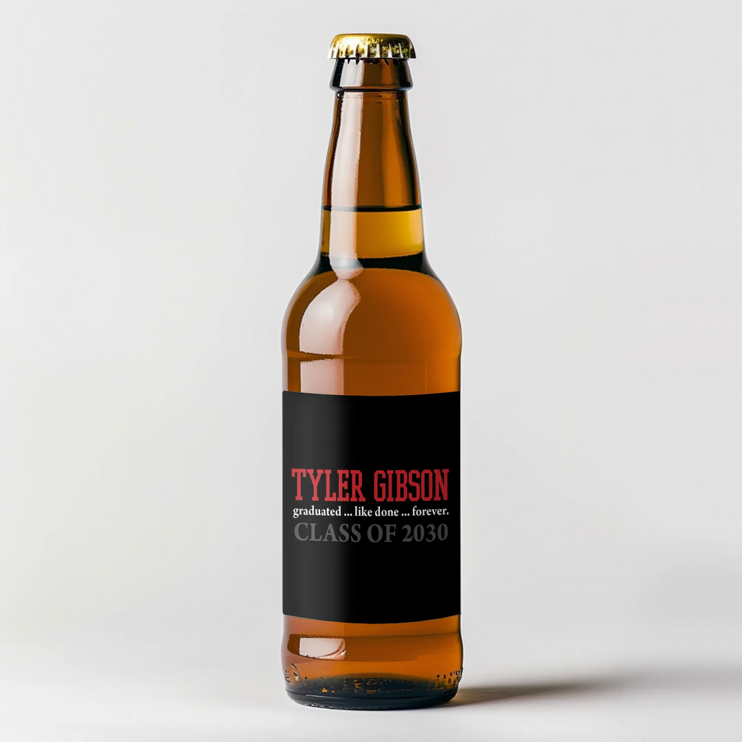 Done Forever Graduation Beer Label - iCustomLabel