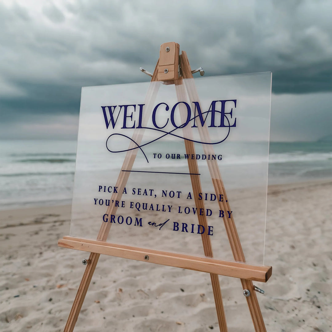Formal No Sides Wedding Welcome Sign - iCustomLabel