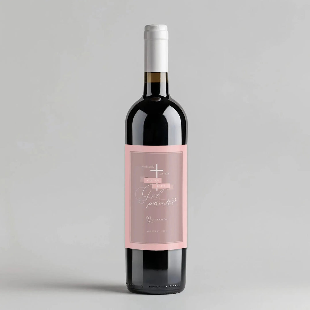 Girl Godparents Wine Label - iCustomLabel