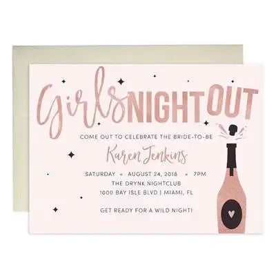 Girls Night Out Bachelorette Party Invitations | iCustomLabel
