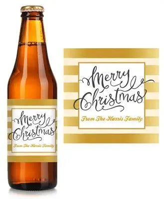 Gold Christmas Beer Label - iCustomLabel