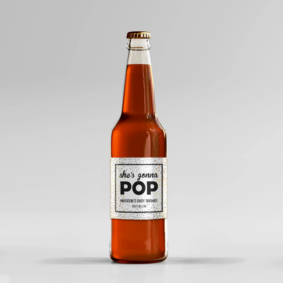 Gold Silver Pop Soda Label - iCustomLabel