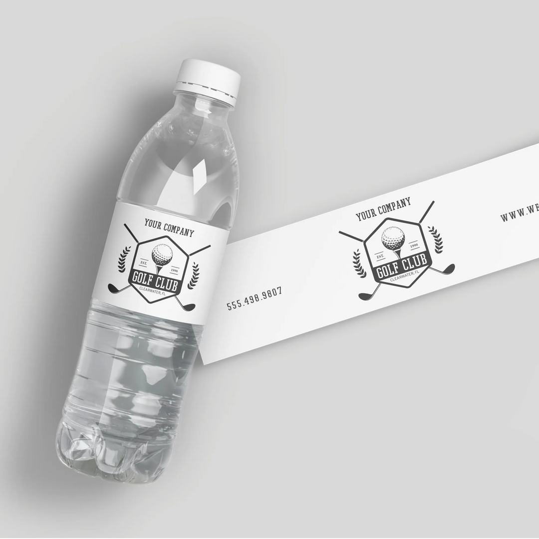 Golf Club White Water Bottle Labels - iCustomLabel
