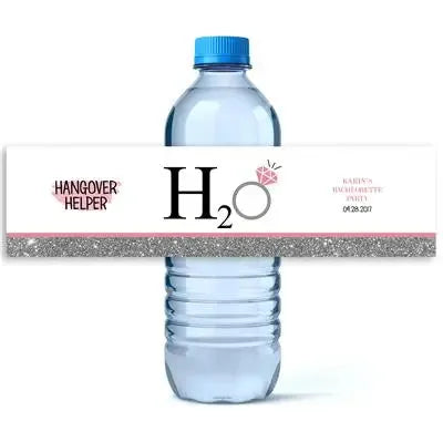 H2O Hangover Water Bottle Labels - iCustomLabel