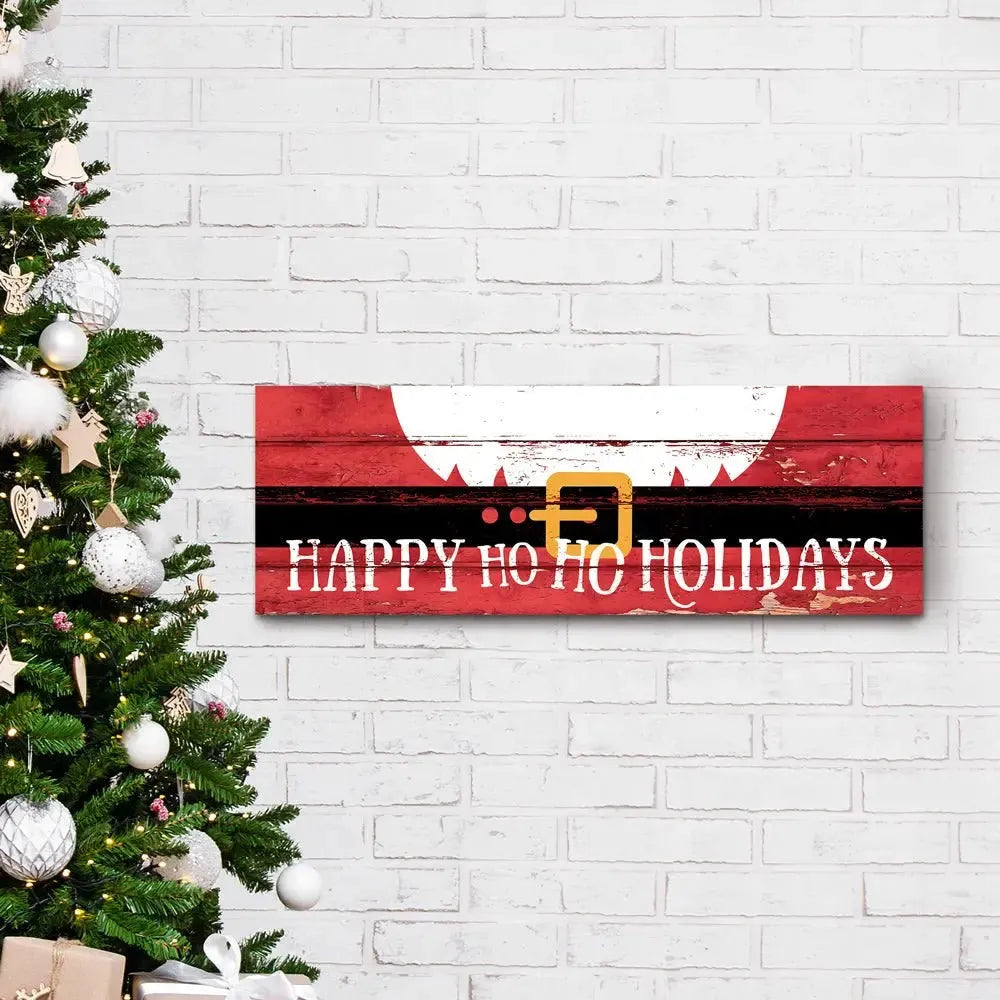 Happy HoHoHolidays Wood Sign - iCustomLabel
