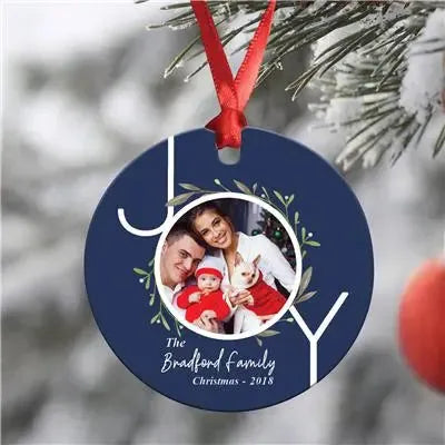 Joy Photo Christmas Ornament - iCustomLabel