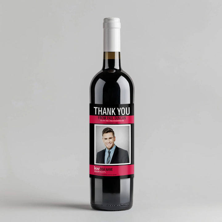 Keller Williams Large Photo Realtor Wine Label - iCustomLabel