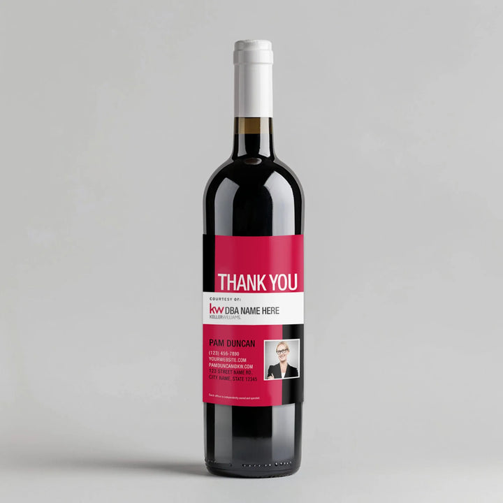 Keller Williams Thank You Realtor Wine Label - iCustomLabel