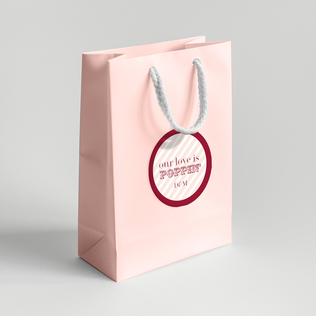 Love is Poppin Wedding Favor Labels - iCustomLabel