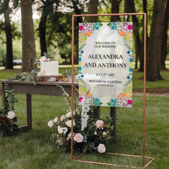 Mexican Colorful Wedding Welcome Sign - iCustomLabel