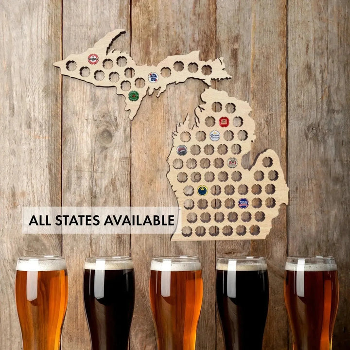Michigan Beer Cap Holder Sign - iCustomLabel