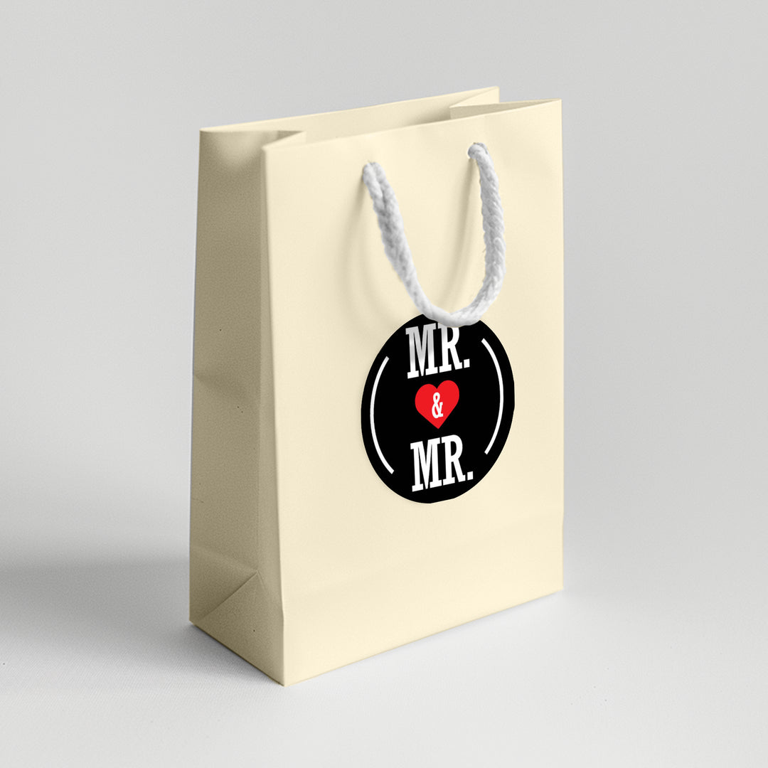 Mr Mr Wedding Favor Labels - iCustomLabel