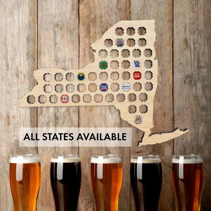 New York Beer Cap Holder Sign - iCustomLabel