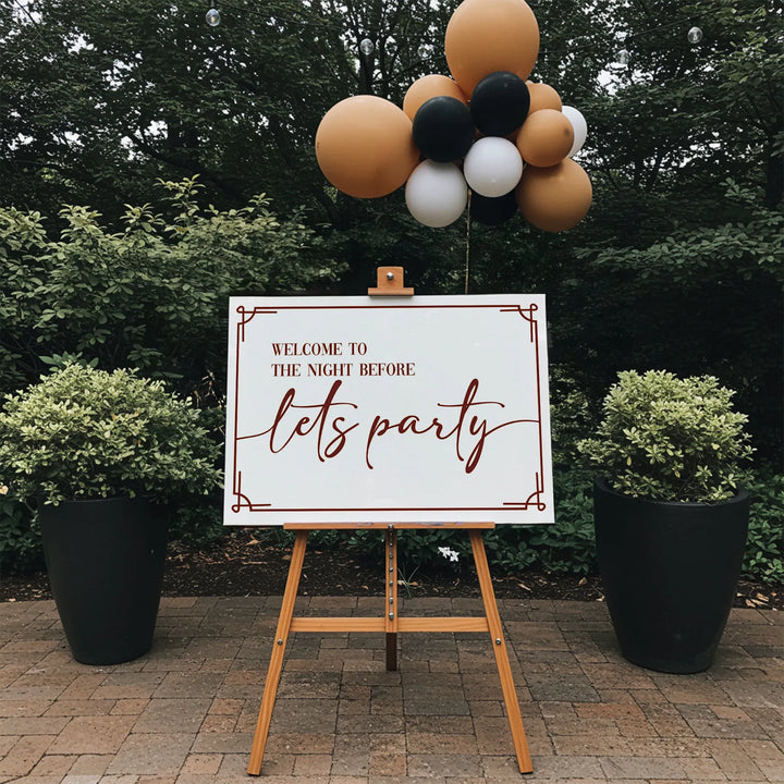 Night Before Party Wedding Welcome Sign - iCustomLabel