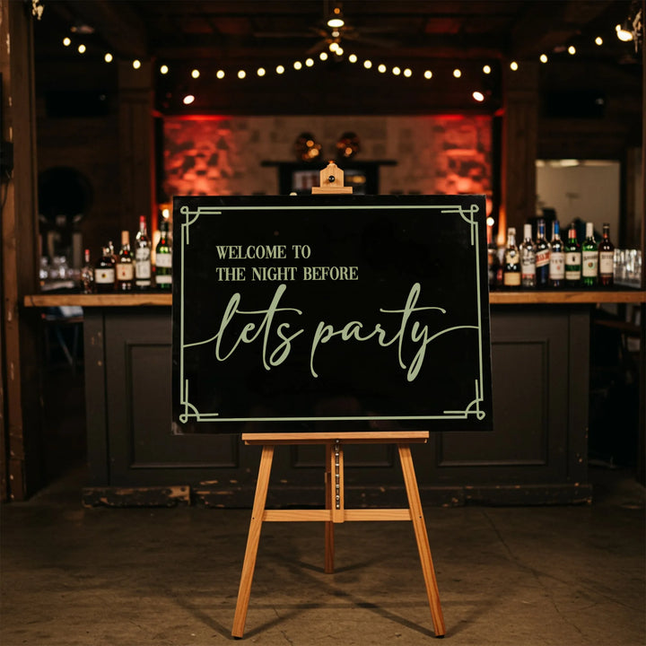 Night Before Party Wedding Welcome Sign - iCustomLabel