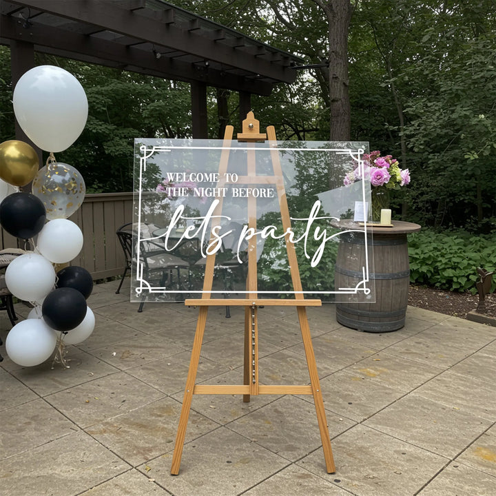 Night Before Party Wedding Welcome Sign - iCustomLabel