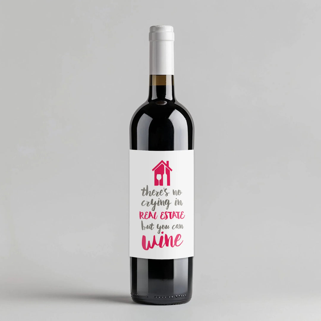 No Crying Realtor Wine Label - iCustomLabel