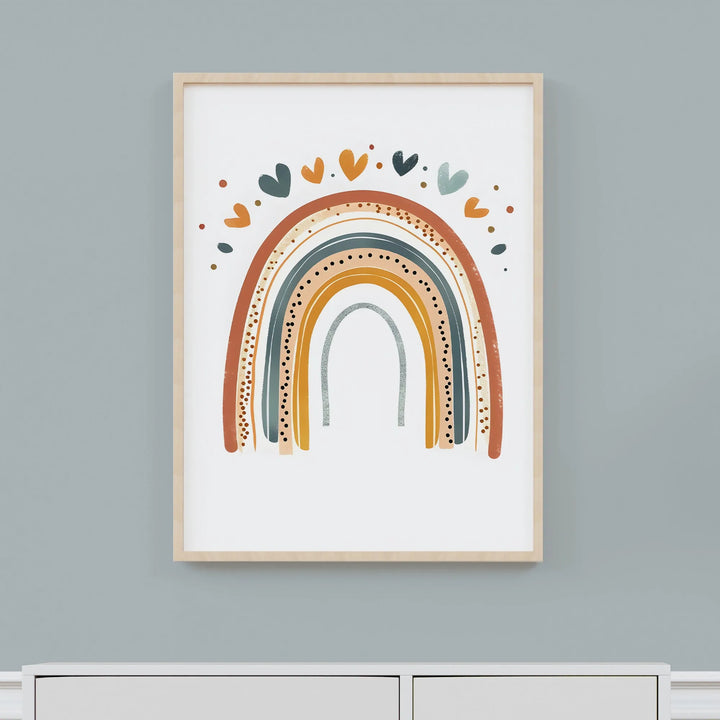 Rainbow Hearts Poster – Vibrant and Playful Nursery Wall Art - iCustomLabel