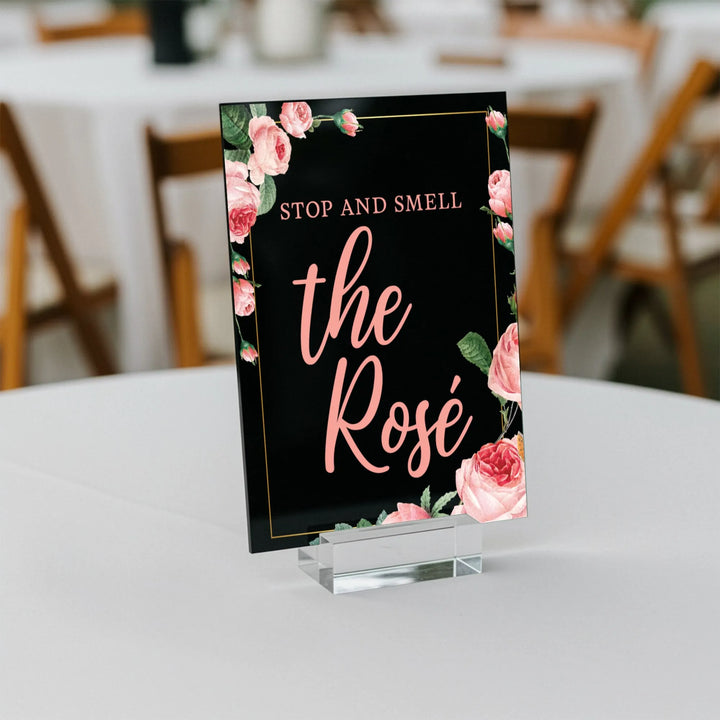 Rose Bar Wedding Table Sign - iCustomLabel