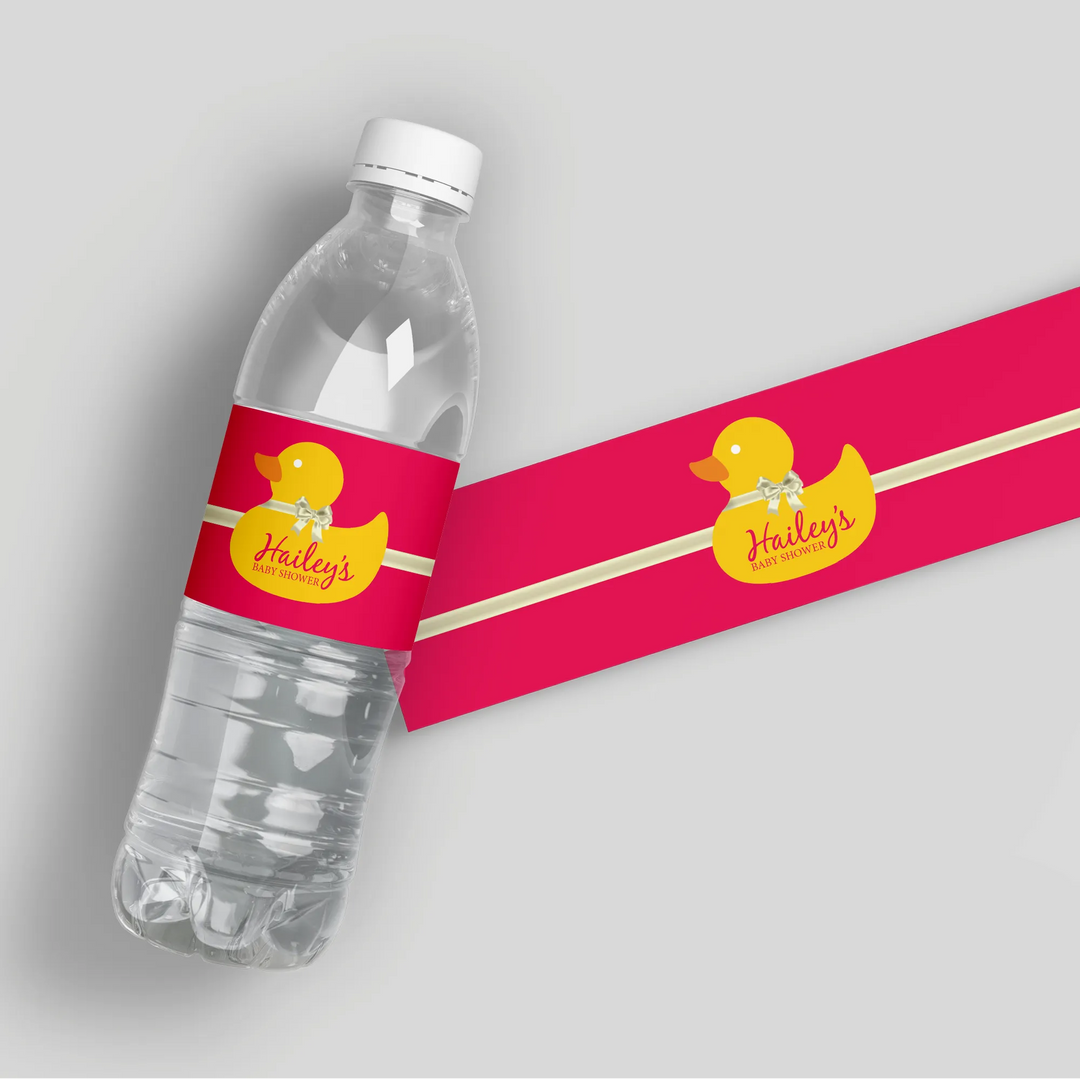 Rubber Duck Water Bottle Labels - iCustomLabel