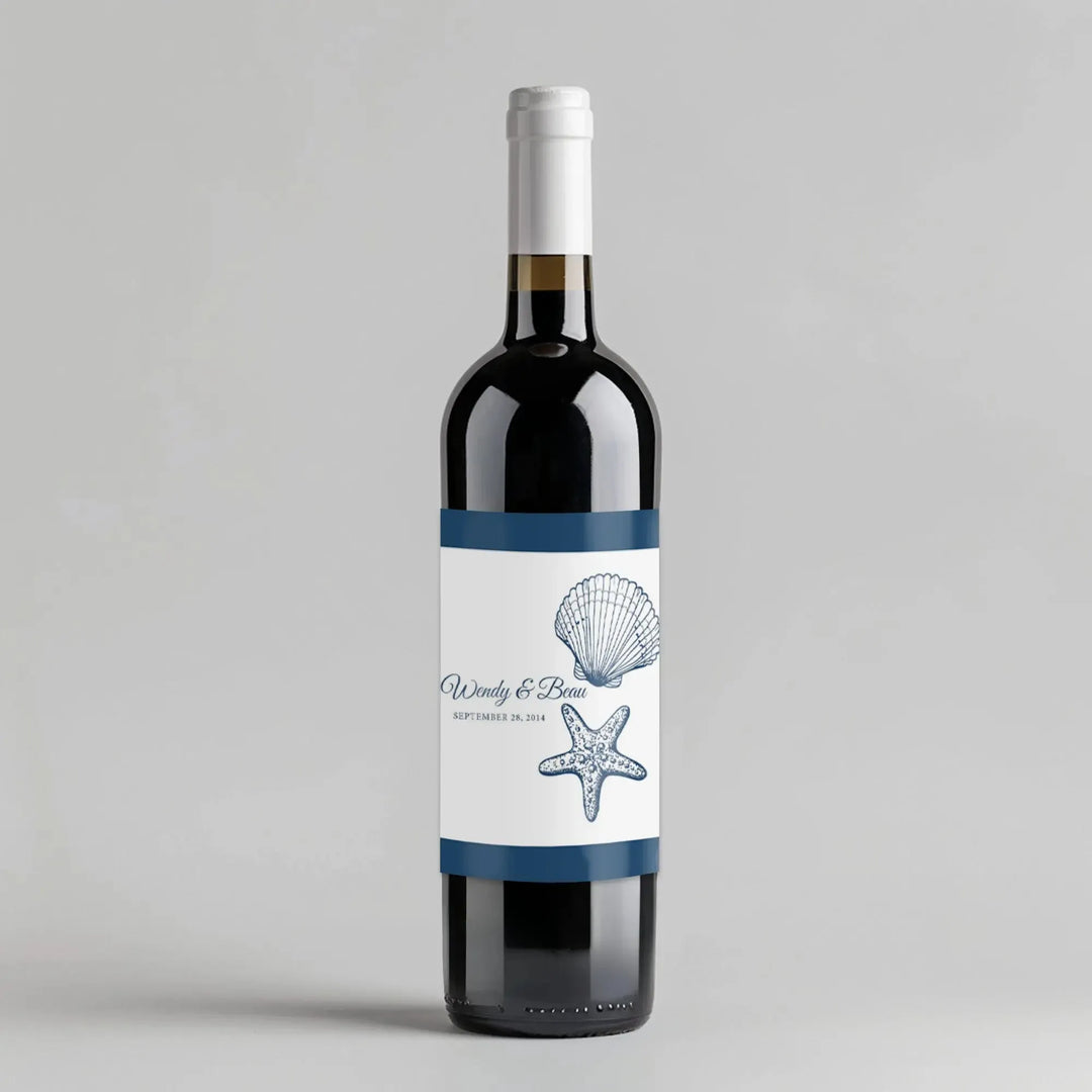 Sea Shells Wine Label - iCustomLabel