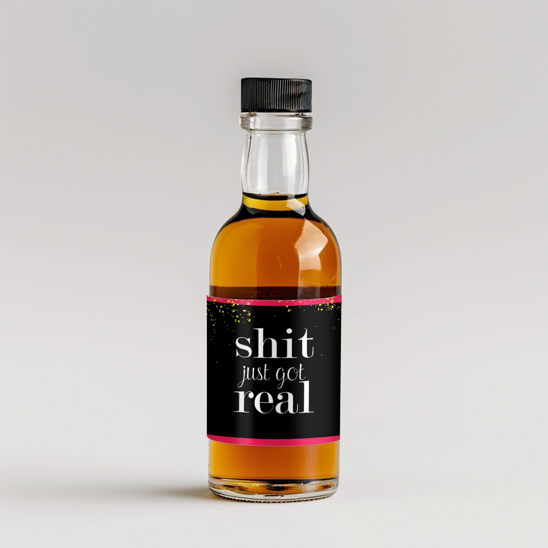 Shit Got Real Bachelorette Mini Liquor Label - iCustomLabel