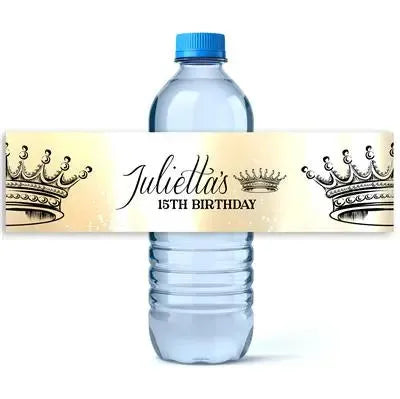 Sparkling Yellow Water Bottle Labels - iCustomLabel