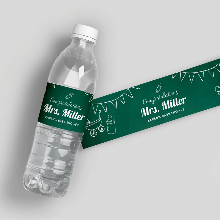 Teacher Baby Shower Water Bottle Labels - iCustomLabel