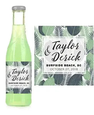 Tropical Leaves Soda Label - iCustomLabel