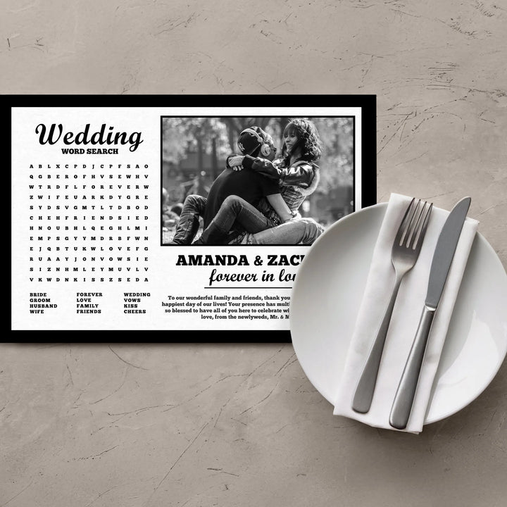 Wedding Crossword Placemats - iCustomLabel