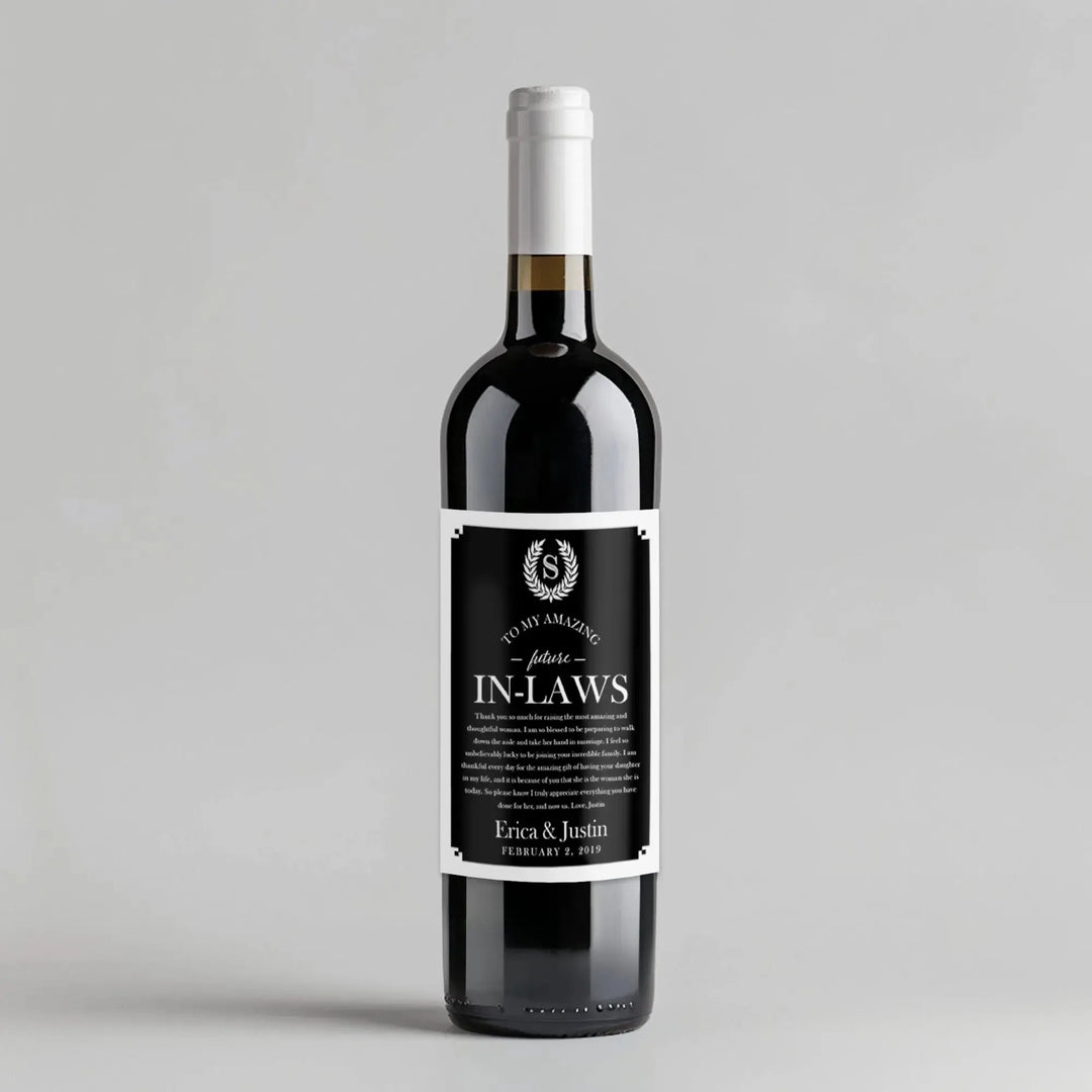 Wreath Gift From Groom Wine Label - iCustomLabel