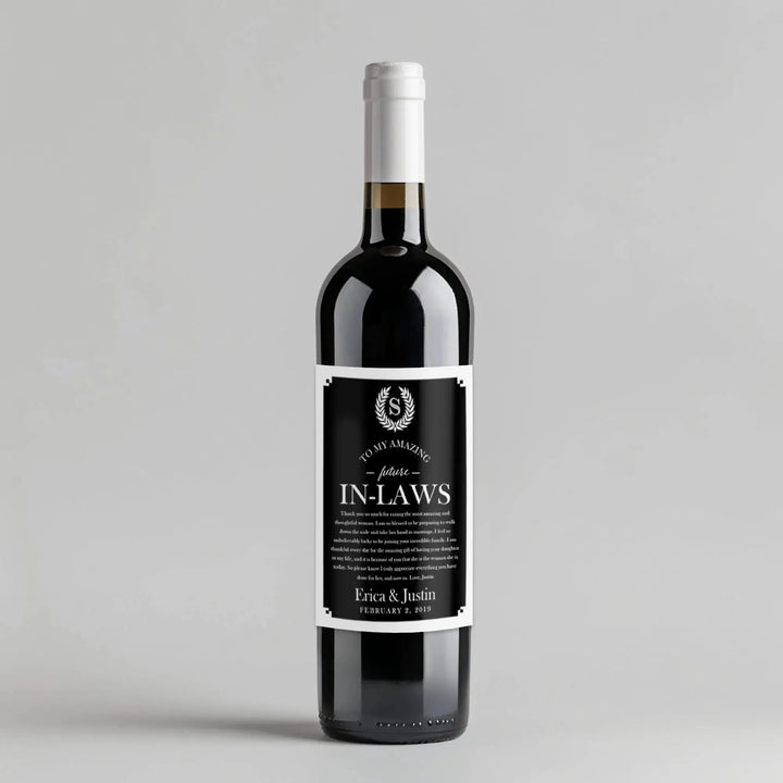 Wreath Gift From Groom Wine Label - iCustomLabel
