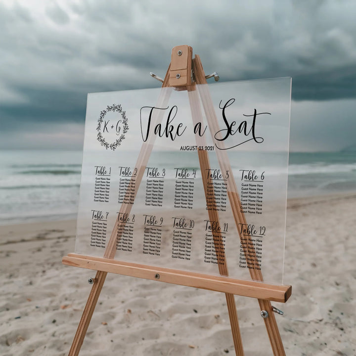 Wreath Wedding Seating Chart - iCustomLabel